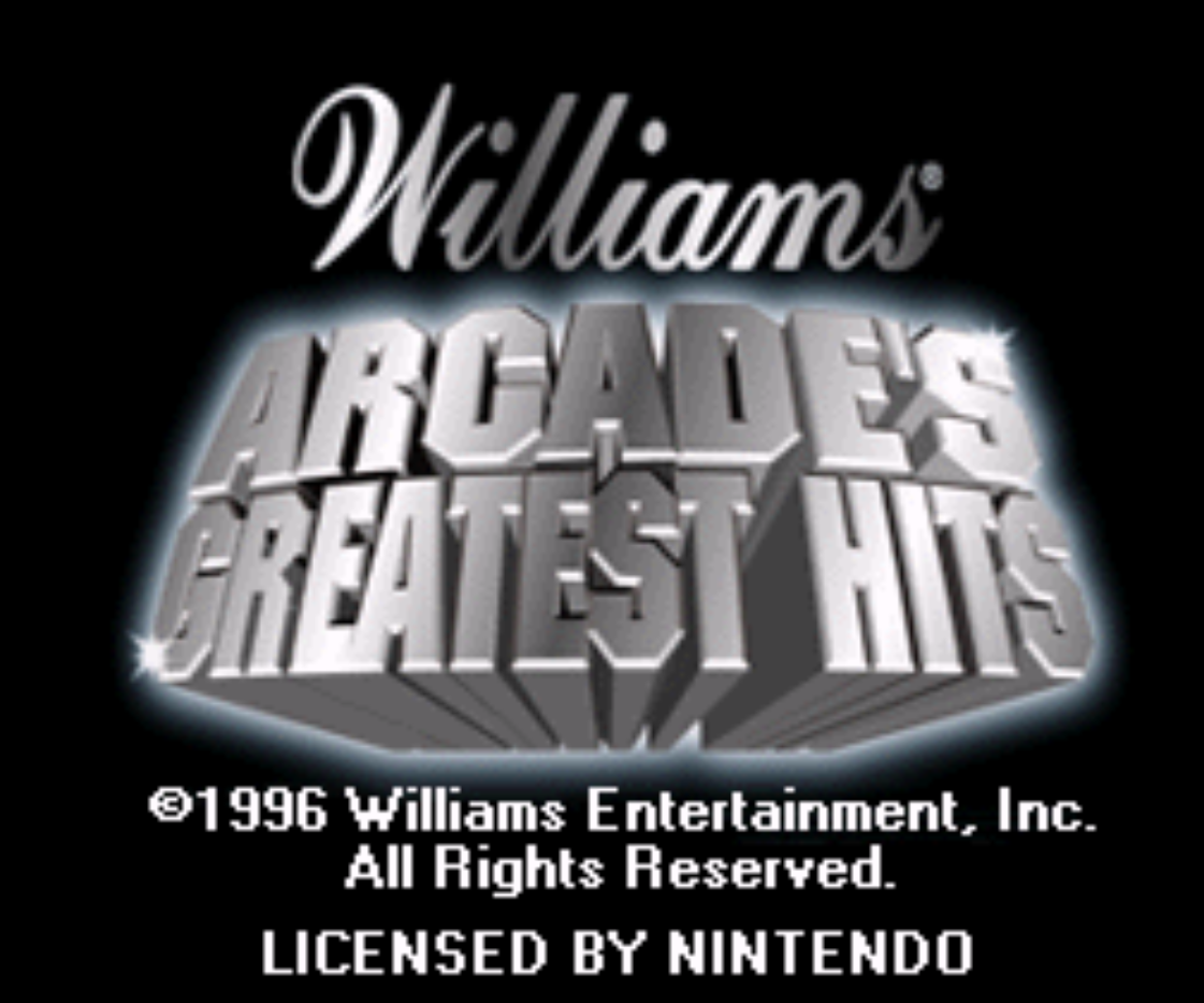 Williams Arcades Greatest Hits Title Screen